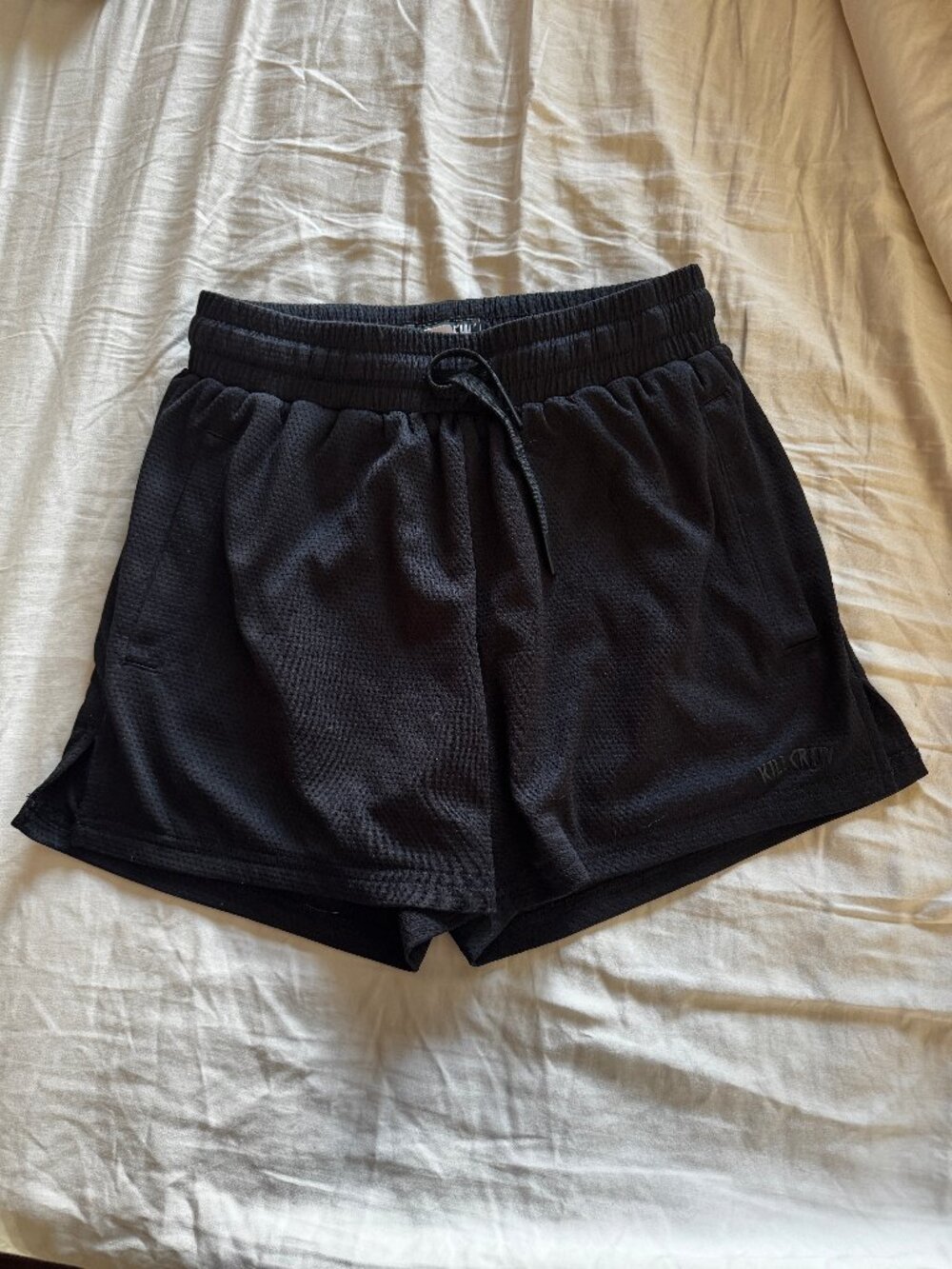 Black Kill Crew Size S Solid Black Muay Thai Athletic Shorts with pockets
